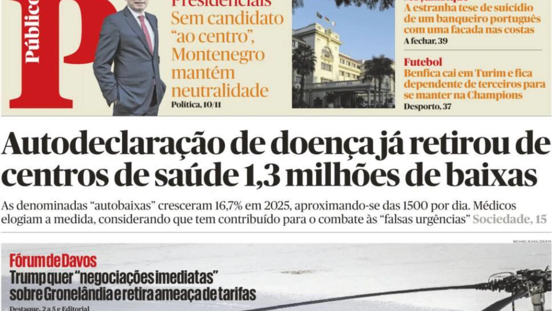 
                    Hoje é notícia: Autobaixas aliviam urgências; Professores discriminam?
                