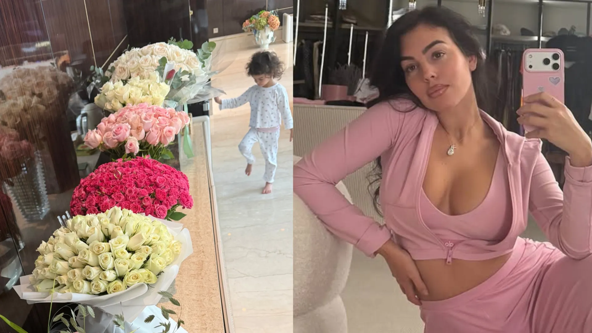 A festejar aniversário, Georgina Rodríguez rodeada de ramos de flores