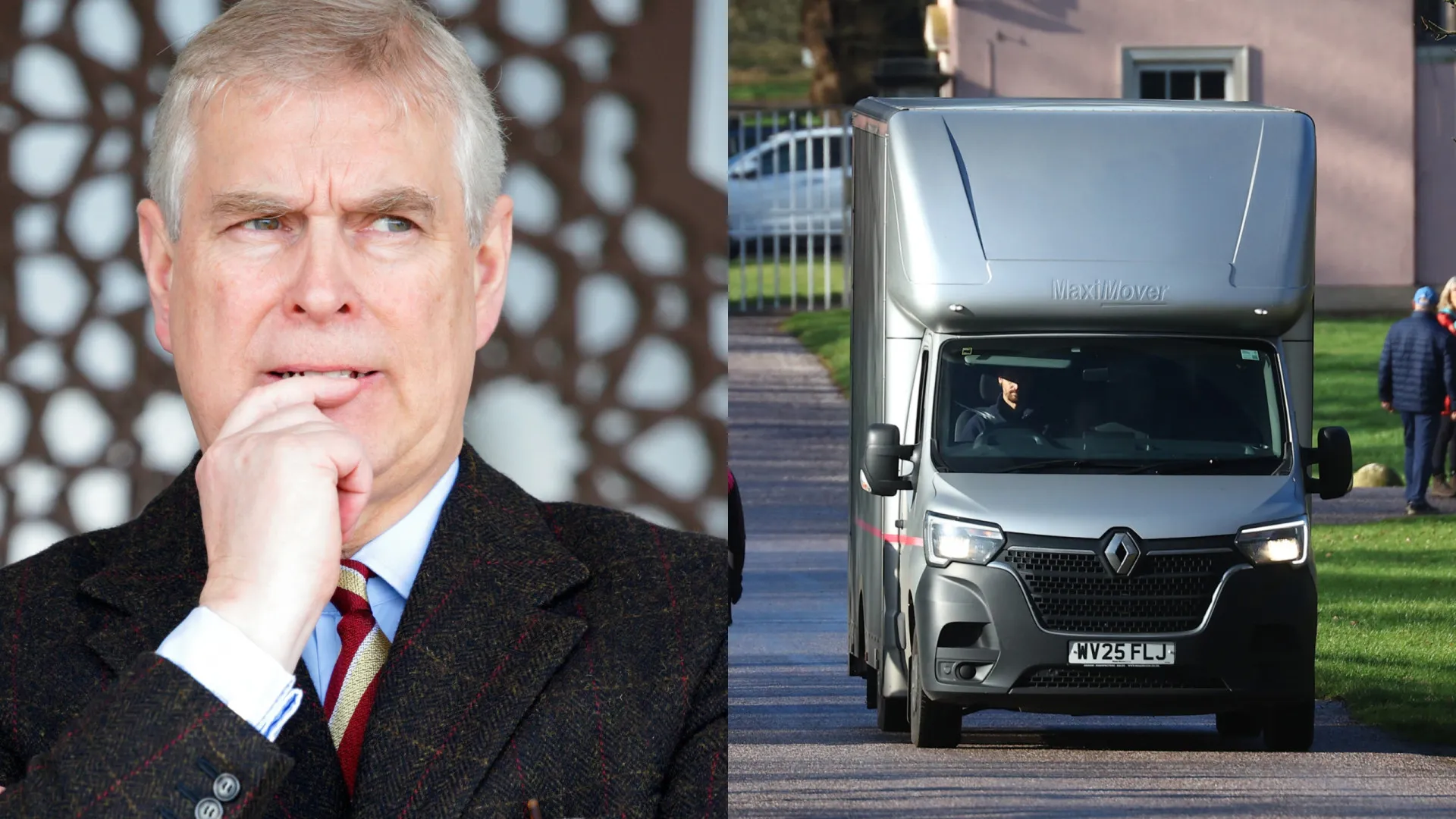 
                    Carrinhas já fazem as mudanças de ex-príncipe André. Veja as imagens 
                