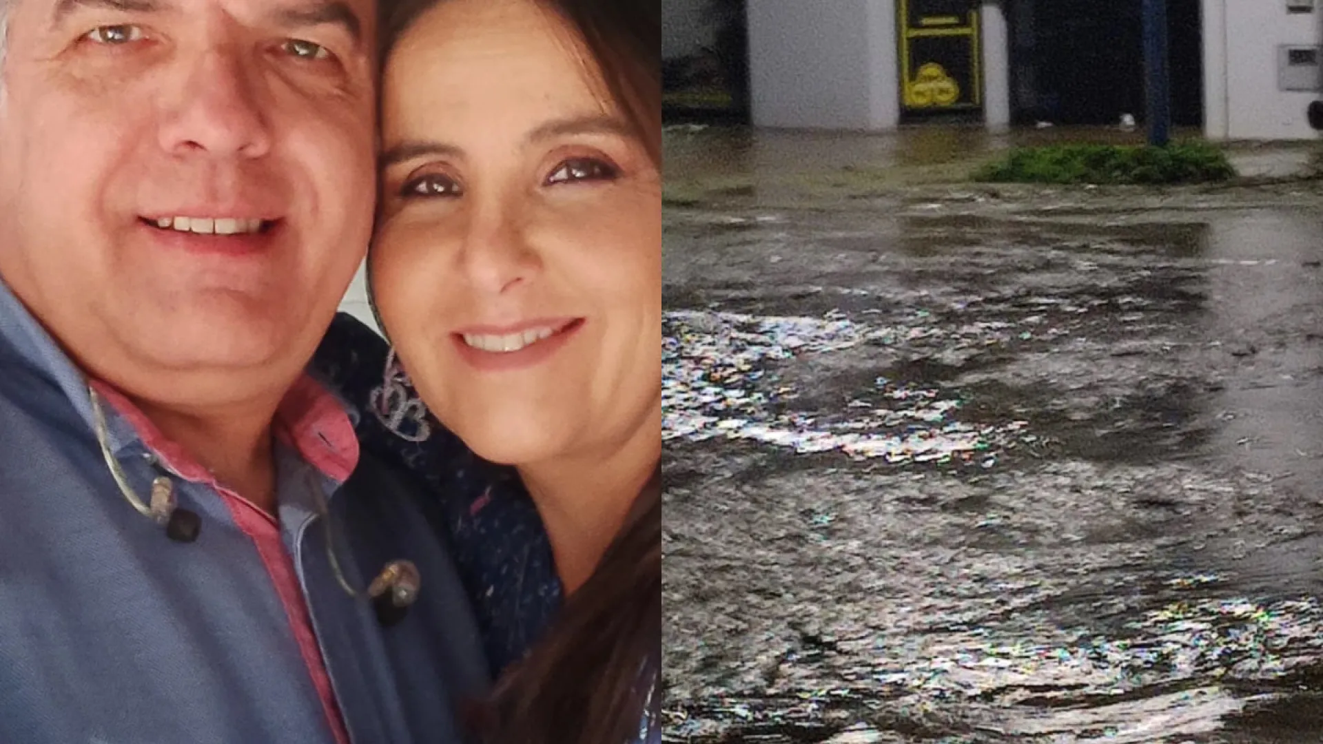 
                    Músicos da banda Chave D'Ouro com loja inundada. 