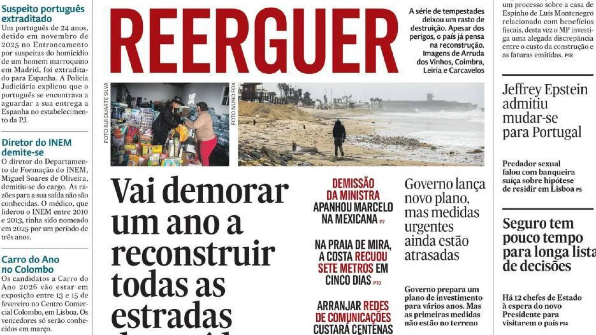 
                    Hoje é notícia: Epstein admitiu mudar-se para Portugal; Brisa sem prazo
                