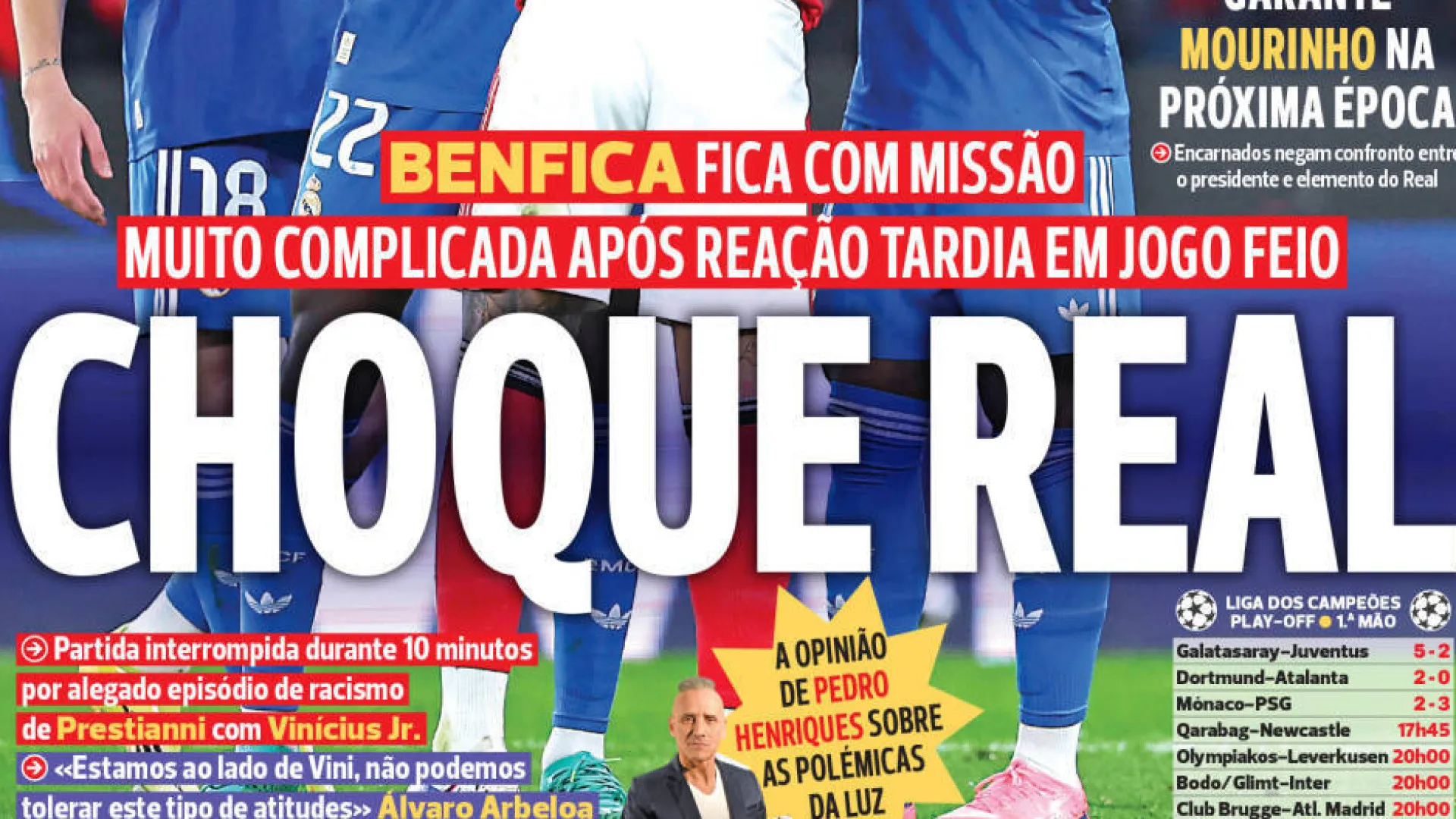 
                    Por cá: Choque real numa noite de caldo entornado na Luz
                