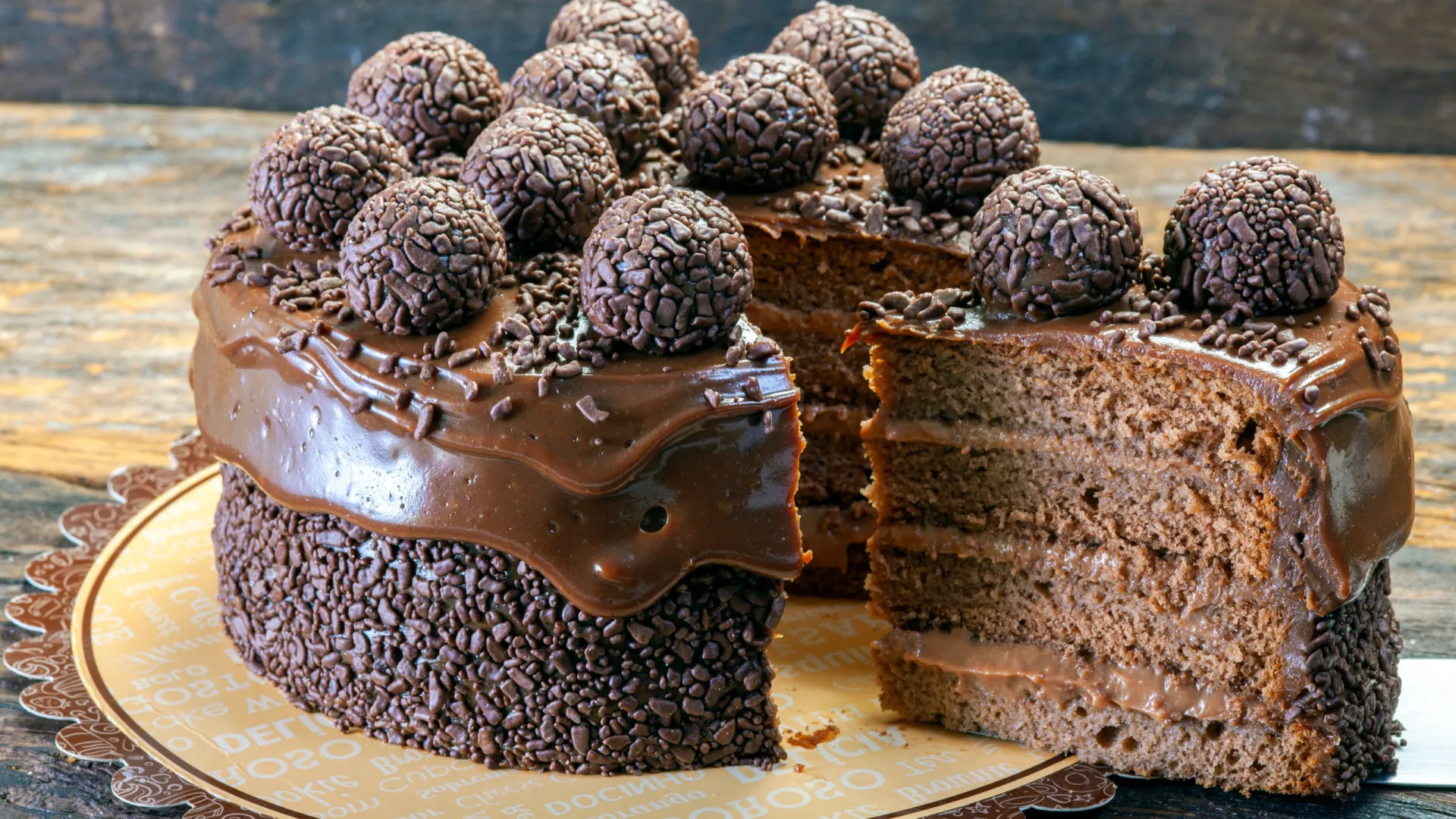 
                    Aviso: É bem provável que não sobre uma fatia destes bolos de brigadeiro
                