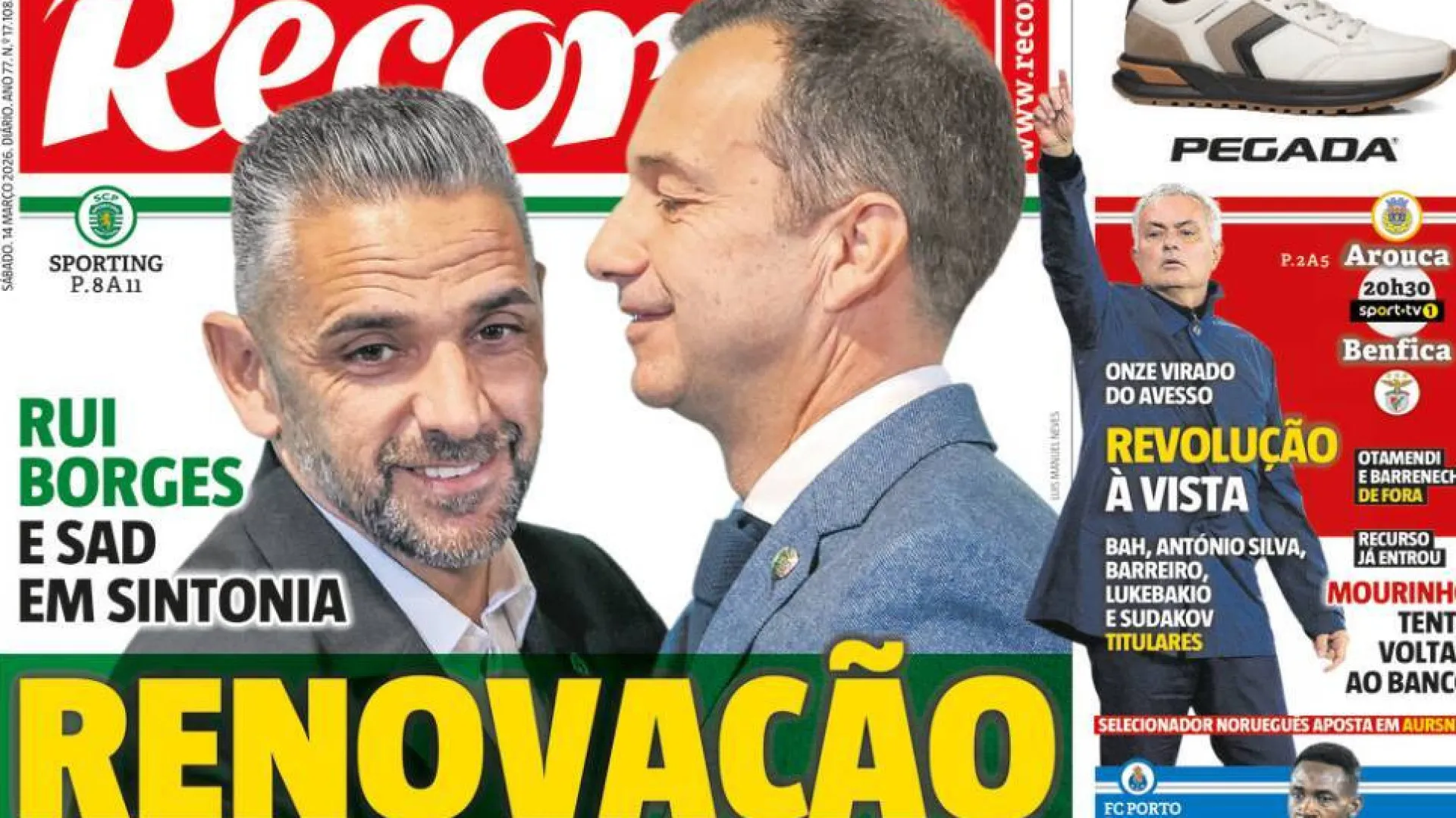 
                    Por cá: Rui Borges é trunfo de Varandas em dia de eleições no Sporting
                