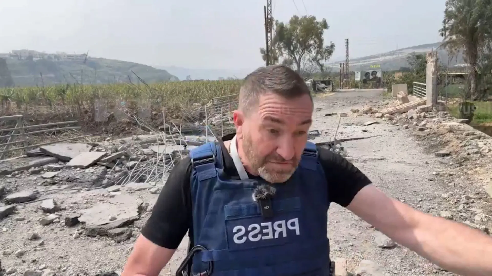 Filmado momento em que jornalista escapa de míssil no sul do Líbano