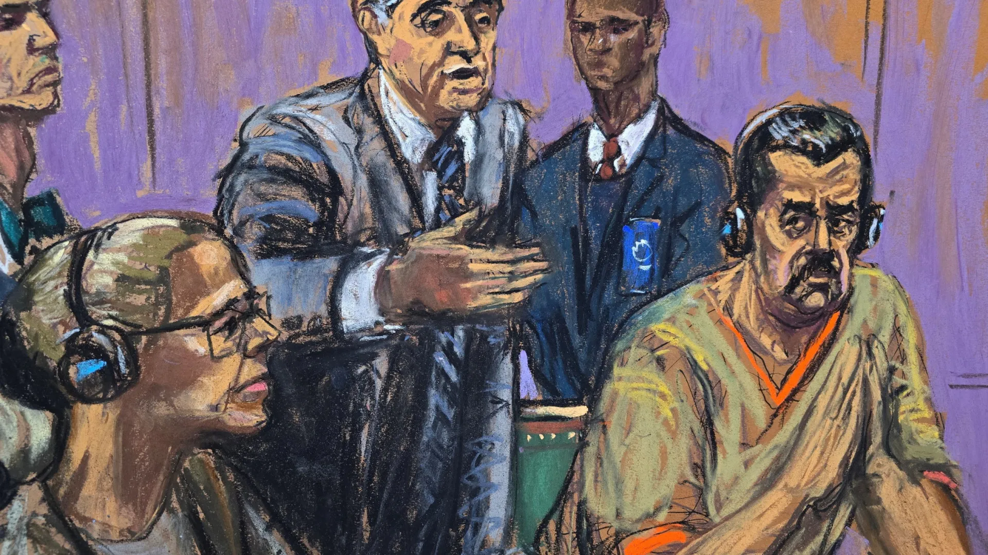 Nicolás Maduro voltou a tribunal em Nova Iorque. Veja os sketch da sessão