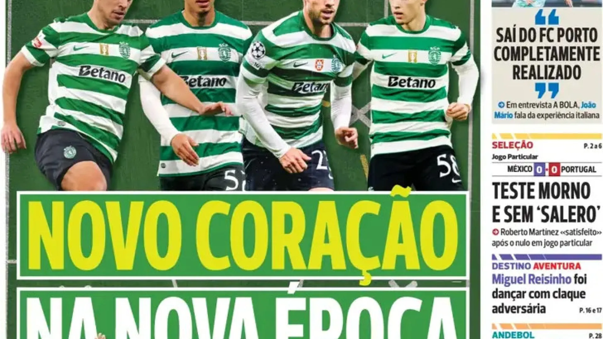 
                    Por cá: Sporting 