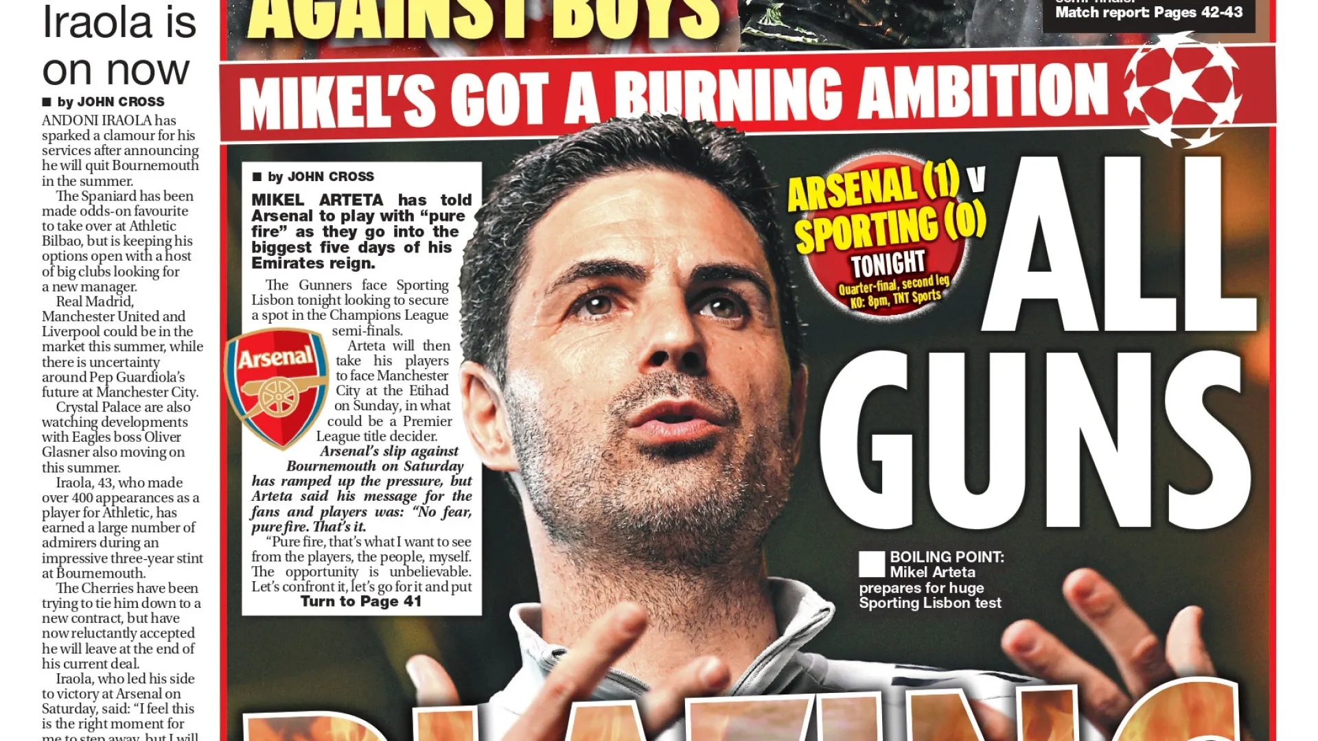 
                    Lá fora: Arsenal de 