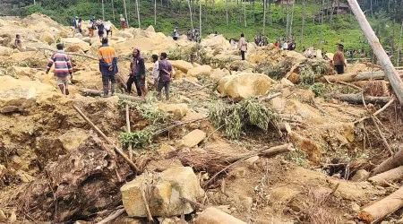 Papua-Nova Guiné reduz para 670 os soterrados em deslizamento de terra