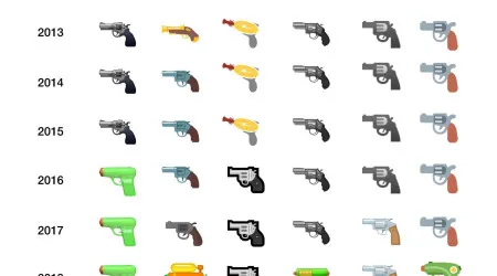 A Microsoft é a mais recente empresa a mudar o emoji da pistola