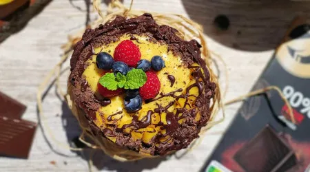 Como assim, é saudável? Receita de ovo de Páscoa com mousse de manga