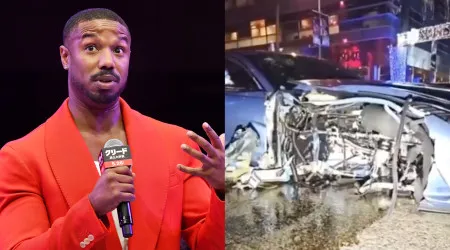 Michael B. Jordan destrói Ferrari. Ator embateu em carro estacionado