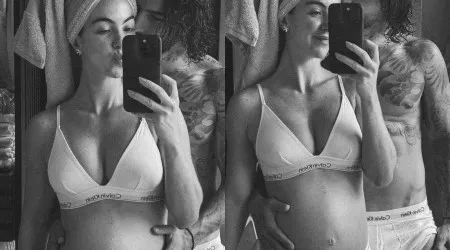 Maluma e namorada posam em roupa íntima e destacam gravidez