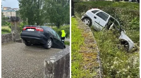 Numa só manhã, carros acabaram em sítios incomuns em Cabeceiras de Basto 