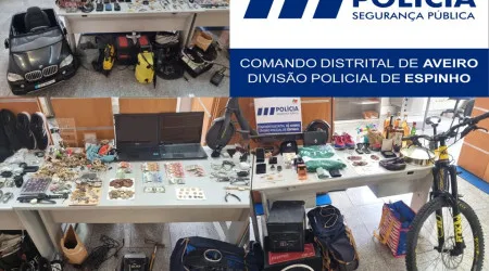 PSP identifica cinco pessoas e apreende 50 mil euros em bens furtados