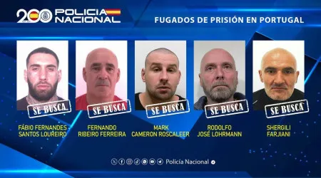 Polícia espanhola divulga foto dos cinco fugitivos de Vale de Judeus