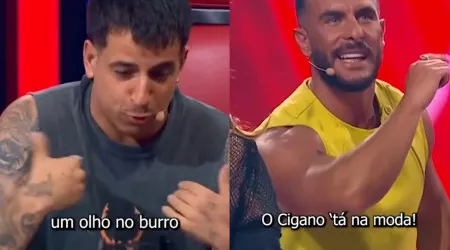 "Um olho no burro outro no cigano". Fernando Daniel brinca com Nininho