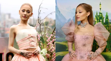 Dois visuais cor-de-rosa e mágicos de Ariana Grande. Qual o melhor?