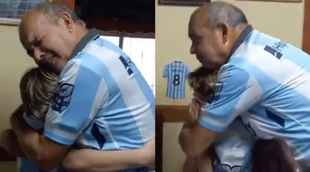 Futebol é isto... Avô e neto choram abraçados conquista do Racing