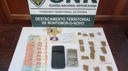 Adolescente de 17 anos detido por tráfico de droga em Montemor-o-Novo