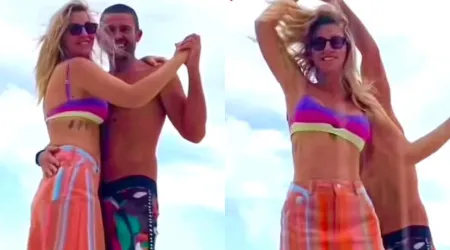 O amor está no ar! 'Célios' dançam juntos em plena praia nas Maldivas