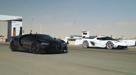 Corrida de 10 milhões de euros. Um Bugatti frente a um Koenigsegg