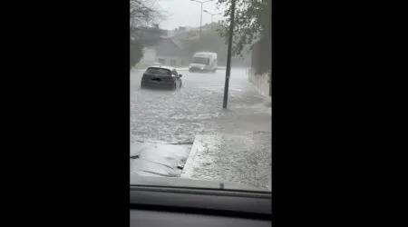 Chuva forte provoca inundações em Odivelas e Loures. Veja as imagens
