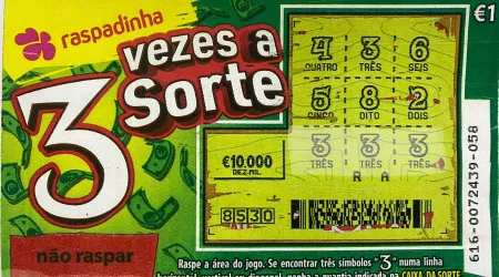 "Mas que boa Páscoa" em Tomar: Gastou 1€ em raspadinha e ganhou 10.000€