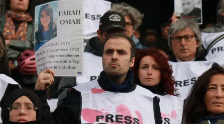 Jornalistas protestam em França contra a hecatombe dos seus pares em Gaza