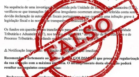 Recebeu uma carta da Informação Financeira da PJ? É "nova burla"