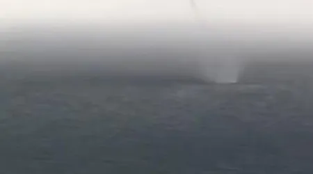 Imagens mostram fenómeno meteorológico na água em Sesimbra. Ora veja
