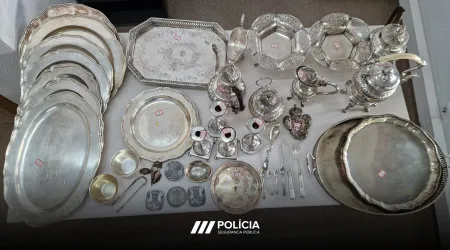 PSP recupera peças de prata avaliadas em 20.000€ dos séculos XIX e XX