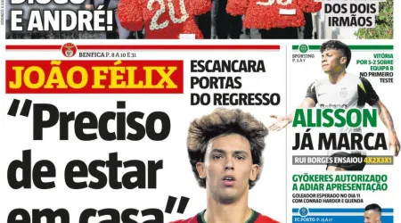 Por cá: Félix admite regresso ao Benfica e o último adeus de Jota e André