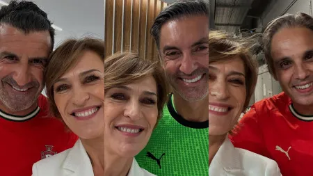 Fátima Lopes posa com lendas de Portugal em jogo solidário