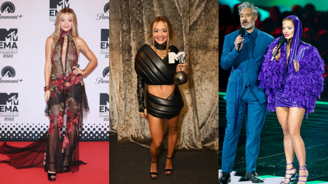 Recorde os 10 looks que Rita Ora usou nos MTV EMAs de 2022