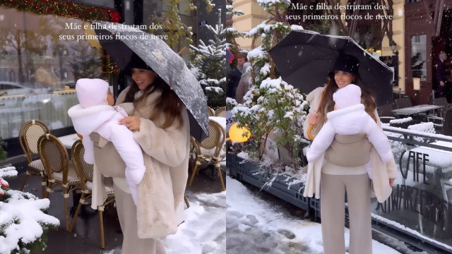 Catarina Gouveia desfruta de "primeiros flocos de neve" com a filha