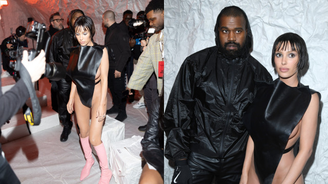 Namorada de Kanye West com look ousado na Semana da Moda de Milão