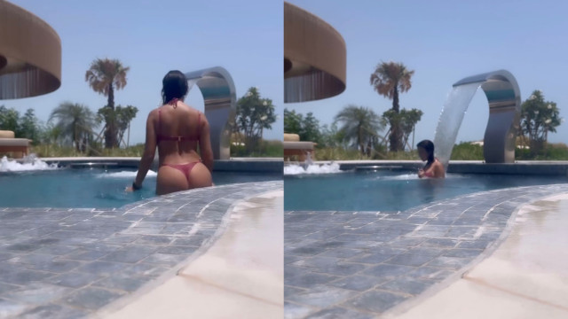 Que inveja! Georgina Rodríguez desfruta do calor em piscina