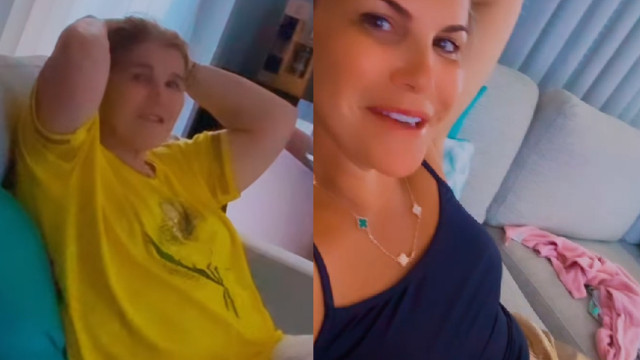 Katia Aveiro grava vídeo da mãe após momento viral no jogo de Portugal