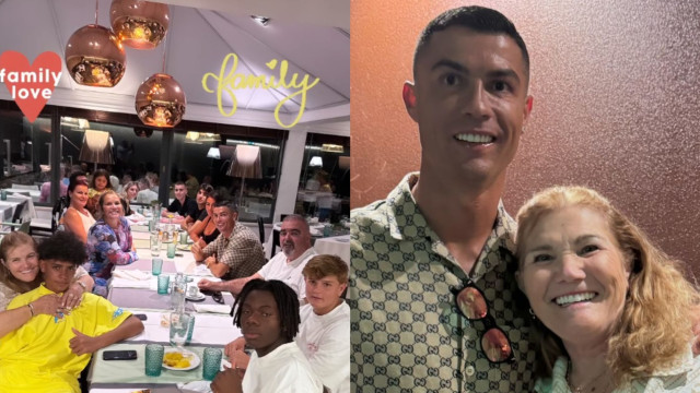 Cristiano Ronaldo e Georgina em Portugal com toda a família
