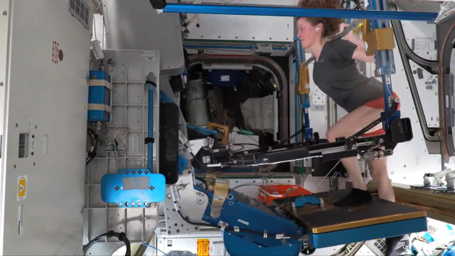 Astronauta da NASA mostra como é fazer ginásio na EEI