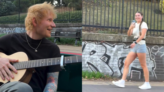 Jovem foi correr... e acabou surpreendida por Ed Sheeran. O vídeo icónico