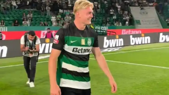 O incrível momento de comunhão de Harder com os adeptos do Sporting