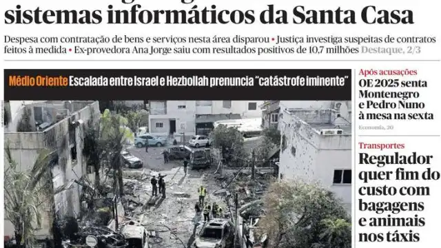 Hoje é notícia: Negócios de milhões na Santa Casa; Desaparece em Cacilhas