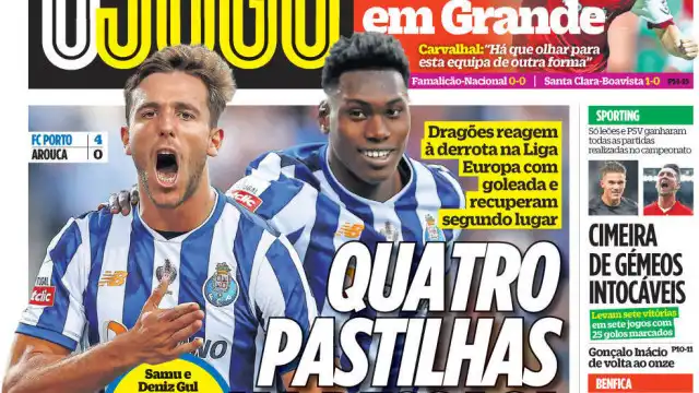 Por cá: "Quatro pastilhas" no FC Porto e 'surpresa' no Sporting