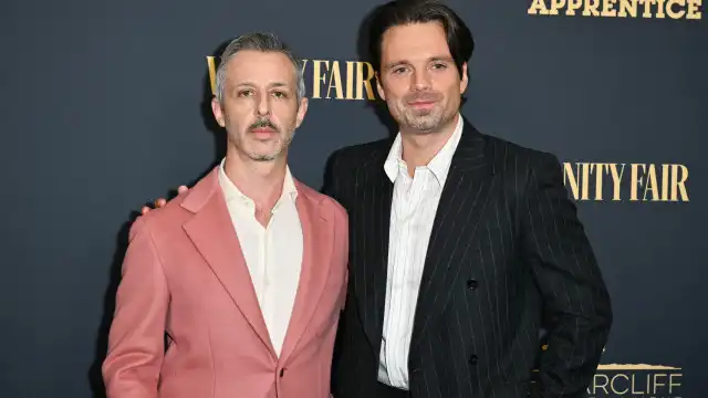 Sebastian Stan e Jeremy Strong na antestreia de 'The Apprentice'