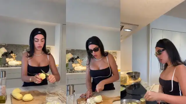 Vídeo. Georgina Rodríguez e a sua receita de tortilha de batata