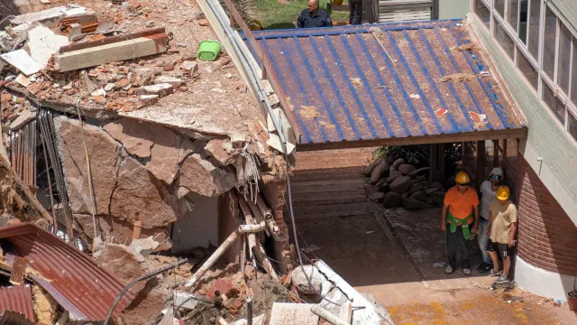 Imagens de drone mostram destroços do desabamento de hotel na Argentina