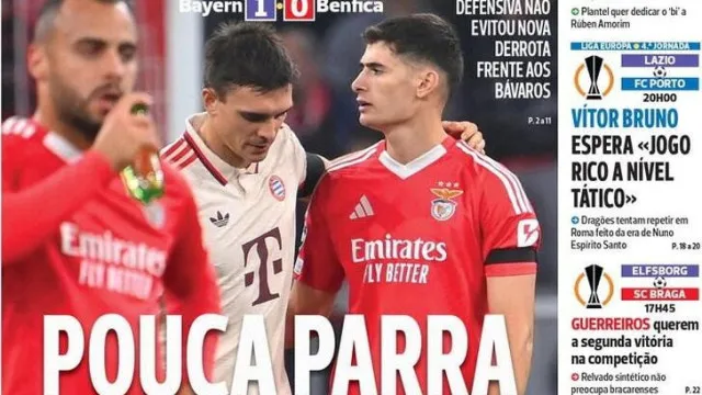 Por cá: Benfica "defendeu até cair", mas Bayern viu "brecha na muralha"