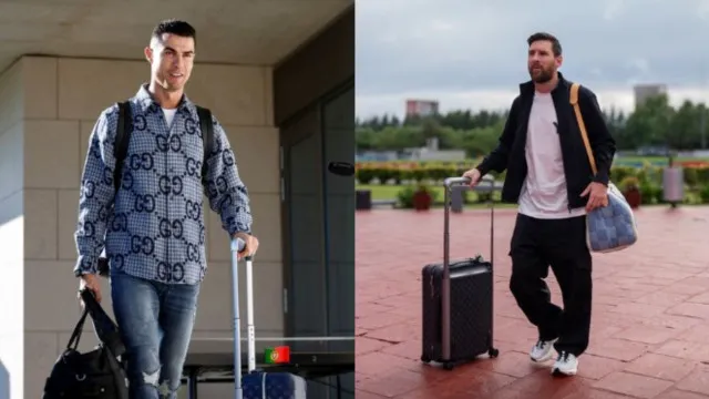 Tão diferentes e tão iguais... Ronaldo e Messi publicam foto idêntica